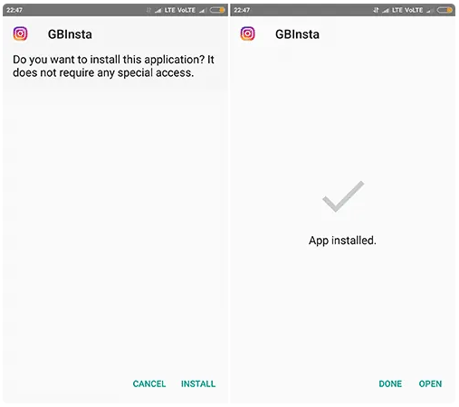 install GB Instagram APK on your Android device
